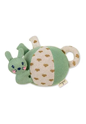 Sterntaler 3352104 Stay TRUE to nature Funktions-Ball Hase Kinni, Bio-Baumwolle, 21,5 x 11 x 11 cm, Hellgrün