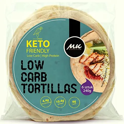 KETO Wrap LOW CARB Tortilla 4,4g carbs & 9g protein | 6 Stück (240g) | für Low Carb, Keto & Diabetiker | kebab, quesadilla, pizza