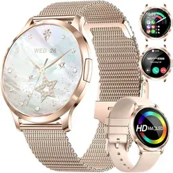 AGPTEK Smartwatch Fitness Tracker 1.3 Zoll IP68 für Android iOS - Smartwatch für Herren und Damen mit 1.3 Zoll rundem Display, IP68 wasserdicht und zahlreichen Fitnessfunktionen wie Pulsmesser, Schrittzähler und Musiksteuerung. Kompatibel mit Android und iOS.
