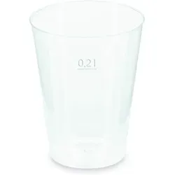 Stück, Mehrwegbecher Trinkbecher unzerbrechlich transparent PP Eichstrich 0,2 l Ø 6,8 cm 40