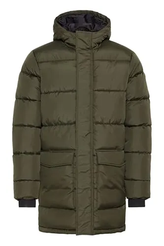 Blend BHMzatimi Herren Winterjacke Steppmantel Jacke mit Kapuze Eingrifftaschen Reißverschluss Drückknöpfen Regular fit, Größe:XL, Farbe:Forest Night (190414)