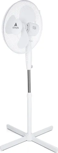 AERSON Standventilator Ø40cm, höhenverstellbar bis 120cm - Standventilator mit 3 Geschwindigkeitsstufen und 80° Oszillation für optimale Kühlung, ideal für Büro und Zuhause.