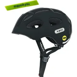 Abus Youn-I MIPS Fahrradhelm Schwarz Größe M (52-57 cm) mit Reflexband