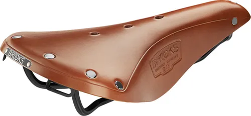 BROOKS England Ltd. Herren B17 Sporttourensattel, Honey, One Size - Hochwertiger Fahrradsattel aus Leder mit Stahluntergestell, ideal für lange Touren und optimalen Komfort bei nur 525 g.