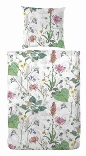 Primera Mako-Satin Bettwäsche 155x220 mit Blumenmuster