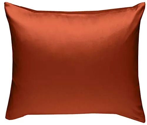 Bettwaesche-mit-Stil Mako-Satin Baumwollsatin Kissen Kissenbezug Uni einfarbig zum Kombinieren (Kissenbezug 40 cm x 40 cm, Orange) viele Farben & Größen