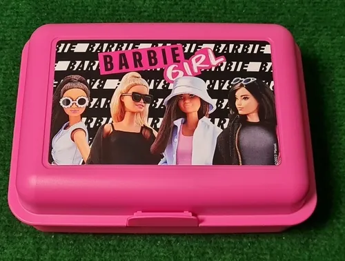 Barbie Brotdose - Lunchbox Butterbrotdose Trennwand pink NEU BARBIE Lunchbox NEU