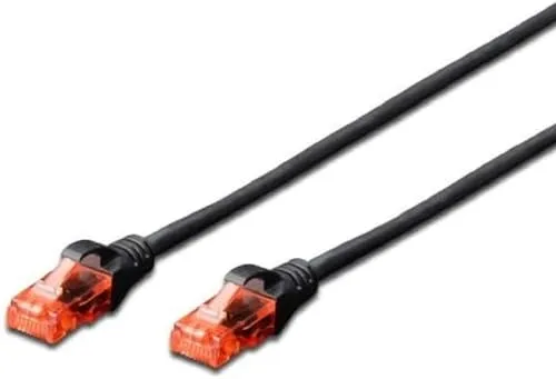 ewent Netzwerk Patchkabel Cat 6 U/UTP, AWG 24/7, 2 RJ45 Stecker schwarz