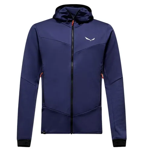 Salewa Fleecejacke Sella Crevasse Hooded Jacket - Skitourenjacke für kaltes Wetter, leicht und warm mit hoher Bewegungsfreiheit dank Vier-Wege-Stretch und atmungsaktivem Material für optimale Feuchtigkeitsregulierung.
