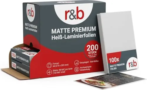 MATTE PREMIUM Heiß-Laminierfolien A4 von r&b