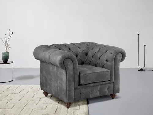 Home affaire Sessel Chesterfield B/T/H: 105/69/74 cm, mit hochwertiger Knopfheftung, auch in Leder