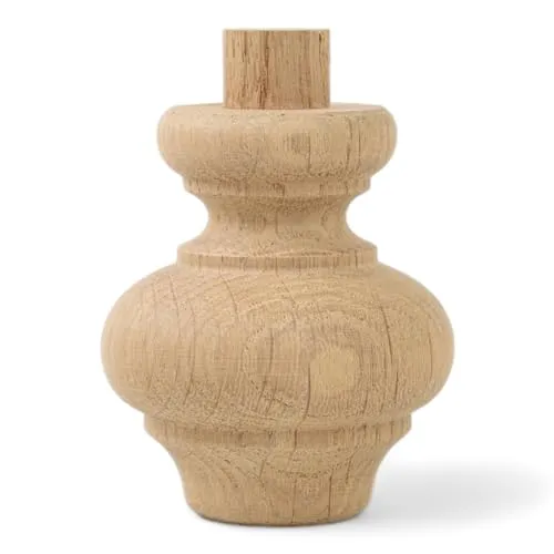 Holzando Holzfüße für Möbel aus Eiche ø74 - naturbelassenes Holz - ideal für Restauration & Reparatur - Möbelfüße Holz in Verschiedene Größen & Materialien erhältlich
