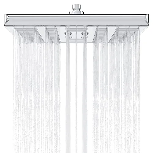 WELLGRO Regendusche – Quadratischer Duschkopf in Silber - Einbauduschköpfe für ein luxuriöses Duscherlebnis – die WELLGRO Regendusche mit 25x25 cm sorgt für sanften Wasserfluss und einfache Montage ohne Werkzeug.