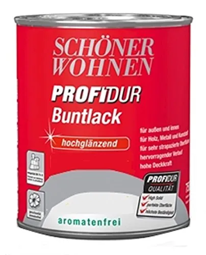 Schutz Farbe Ral 1021 Rapsgelb Raps Gelb Schöner Wohnen Profidur Bunt Trend Lack Dose hoch glänzend aromatenfrei innen außen Bowatex 750 ml
