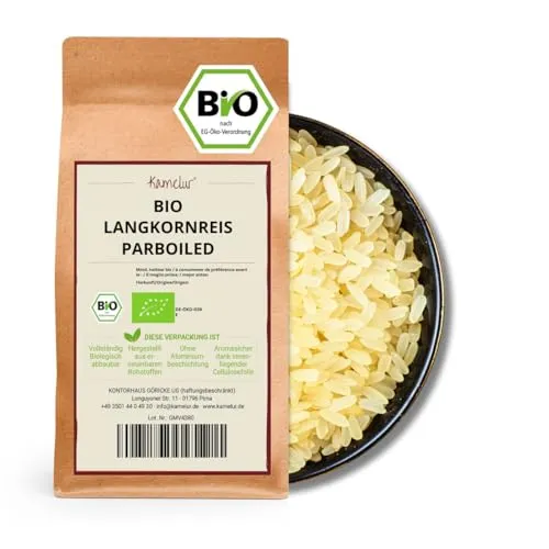 Kamelur Bio Langkornreis parboiled (1kg) Langkorn Reis, weiß, gedämpft, BIO aus kontrolliert biologischem Anbau