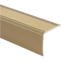 KARAT Vorgebohrtes Stufenkantenprofil Integral Form L - Treppenkantenprofil Gold 30 x 35 x 900 mm