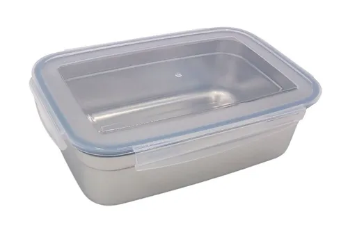 BURI Frischhaltedose Edelstahl Frischhaltedose 850ml Vorratsdose Brotdose Lunchbox, Edelstahl