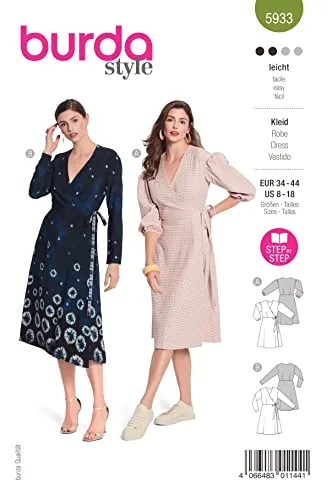 Burda Schnittmuster, 5933, Kleid [Damen, Gr. 34-44] Level 2 leicht