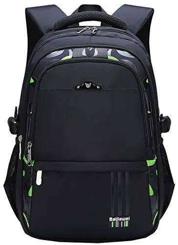 Wasserdichter Schulrucksack für Jungen und Mädchen – Vintage Sport Freizeit Daypack (Grün-C1)