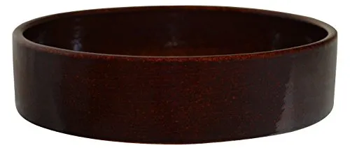 Futternapf Futterschale Futtertrog vollglasiert Ø:20 cm Höhe: 6cm Napf für Haustiere Hamster Kaninchen Hase Kleintiere Katze aus hochwertiger, robuster, dickwandiger Steinzeug Keramik braun 800 ml