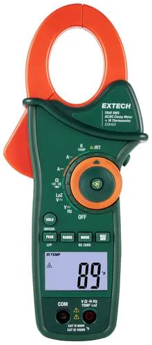 Extech Stromzange EX840 - True RMS Multimeter - Multimeter für AC/DC-Messungen bis 1000 V und 1000 A, inkl. IR-Thermometer. Ideal für präzise Messungen in der Elektroinstallation und vielseitige Anwendungen.