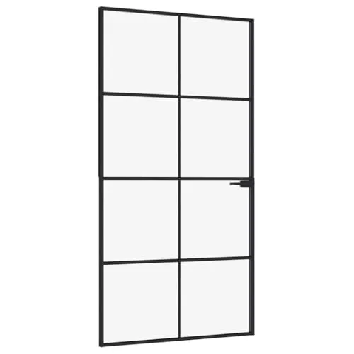 vidaXL Innentür Komplettset 102x201,5cm - Modernes Glastürdesign - Lamellentüren für den Innenbereich mit robustem Aluminiumrahmen und gehärtetem Glas, ideal für einen hellen und stilvollen Wohnraum.