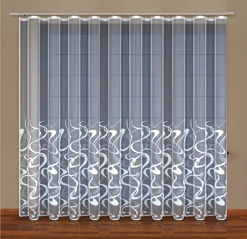 HAFT Gardine - Eleganter transparenter Vorhang in Weiß (250 x 300 cm) - Scheibengardinen & Kurzstores - Hochwertiger, eleganter Vorhang mit Kräuselband für eine stilvolle Fensterdekoration.
