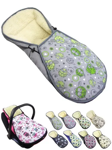 BambiniWelt by Rafael K. Fußsack Winterfußsack für Babyschale kompatibel mit Maxi-Cosi mit Wolle