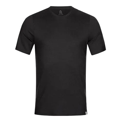 TOM FYFE Premium Merino T-Shirt Slim Fit Herren Schwarz / 2XL – 100% Merinowolle, atmungsaktiv & pflegeleicht - Hochwertiges Merino T-Shirt aus 100% Wolle für optimalen Tragekomfort. Maschinenwaschbar und schnell trocknend, ideal für Alltag, Sport und Reisen. Genießen Sie geruchsneutralen Komfort ohne Kratzen.