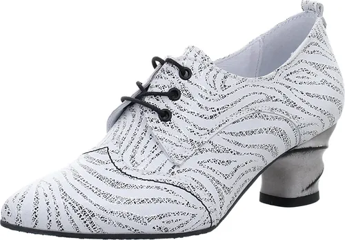 Simen Schnürer Weiß Kombi in Gr. 36 - Elegante Damen Schnürer aus hochwertigem Glattleder in klassischem Weiß und Schwarz. Die weiche Innensohle sorgt für hohen Tragekomfort, während die robuste Gummisohle Stabilität bietet. Ideal für festliche Anlässe und den Alltag.