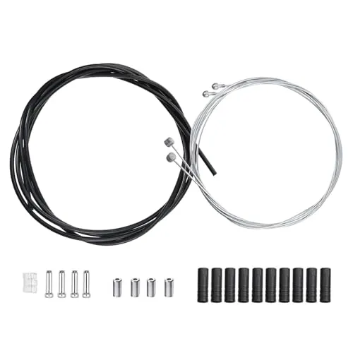 FANNAS 2.5M Fahrrad Bremszug Bowdenzug Fahrrad Bremsseil 2 Sätze Universal Bowdenzug Fahrradkabe Endkappen/O-Ring/Außenhüllenzug Schlauch,Schaltzug Ersatz für Rennrad und MTB