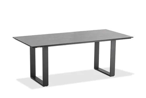 Natur24 Gartentisch Noha 220x95 – Wetterfester Tisch aus HPL und Aluminium - Robuster Gartentisch mit 13 mm starker HPL-Tischplatte in Granitoptik. Ideal für den Outdoor-Bereich, pflegeleicht und witterungsbeständig. Maße: 220 x 95 x 76 cm.