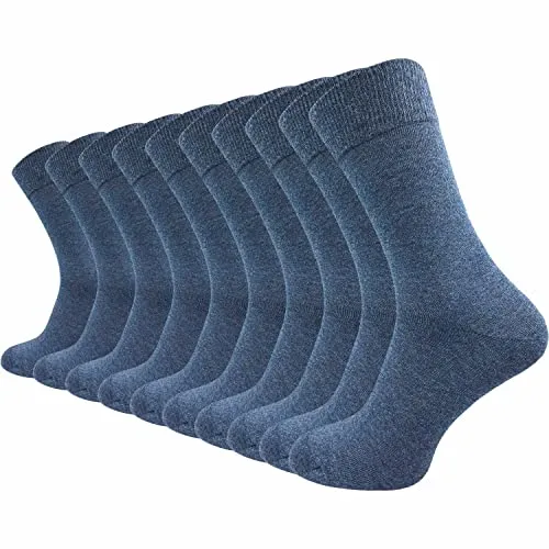 GAWILO 10 Paar PREMIUM Socken – Bequeme Business- und Freizeitsocken für Damen & Herren (43-46, jeans melange) - Hochwertige Socken aus gekämmter Baumwolle für ein angenehmes Tragegefühl. Handgekettelte Zehenspitze sorgt für Komfort ohne drückende Naht. Verstärkt an Ferse und Fußspitze für lange Haltbarkeit.