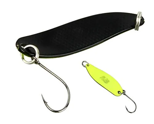 FTM Spoon Hammer 3,3cm 2,4g - Forellenblinker, Farbe:schwarz/UV gelb