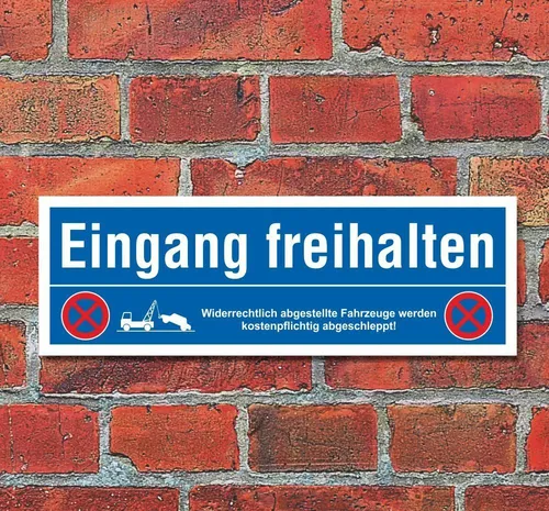Schild Eingang freihalten Parkverbot Halteverbot Parkplatzschild 30x10 cm