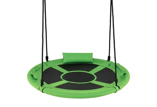 COSTWAY Nestschaukel 100 cm mit höhenverstellbarem Seil, Kissen & Griffen, bis 150 kg belastbar - Bunte Nestschaukel für 2-3 Kinder mit sicherem Design, höhenverstellbaren Seilen und zusätzlichem Komfort durch Kissen. Ideal für Spielspaß im Freien!