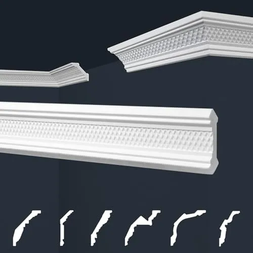 marbet design Stuckleiste B-03, 50 Meter - Dekorative Deckenleisten für individuelles Wohnen - Hochwertige Deckenleisten aus Styropor EPS, leicht und einfach anzubringen. Ideal für perfekte Wandabschlüsse und kreative Raumgestaltungen!