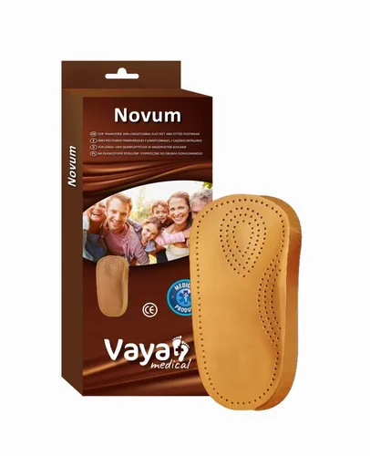 Vaya Medical Orthopädische Einlegesohlen Bei Querflachfuß Und Längsflachfuß Einlagen Für Damen Für Flache Füße 3/4 Plattfuß Leder-Schuheinlagen Mit Supination Novum 1 Paar Braun Größe 42