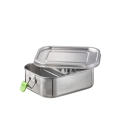 APS Hochwertige langlebige Edelstahl Lunchbox/Brotdose 800 ml inkl. Trennwand/auslaufsichere Frischhaltedose/Bento Box für Kinder, Freizeit & Erwachsene/kleine Vesperbox