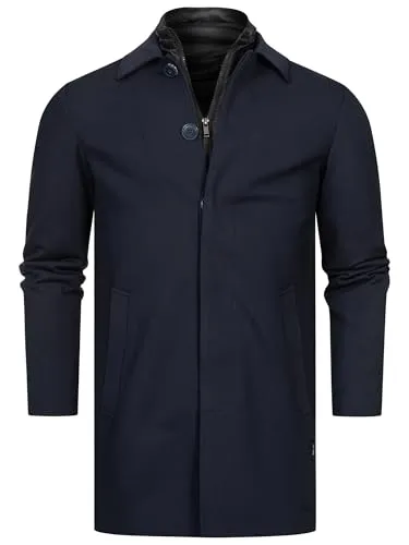 Indicode Kurzmantel INBenyome XL - Bademantel in Dark Navy, aus hochwertiger Viskose-Mischung für hohen Tragekomfort, ideal für entspannte Abende oder nach dem Duschen.