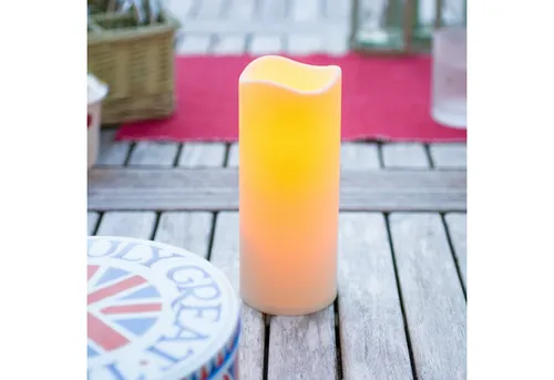 Lights4fun LED-Kerze LED Outdoor Kerze Timer 18cm