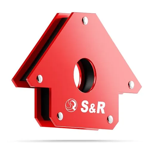 S&R Schweiß-Magnet, Winkel-Magnet, Montage-Winkel für Schweißenwinkel 45°/90°/135° – Ideale Positionierhilfe für Schlosser und Schweißer, Rohr-Installation, Löten, Markieren und Fixieren