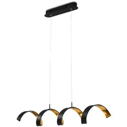 Delia »Delia« längliche Deckenlampe aus Metall in Schwarz/Gold - Schwarz/Gold
