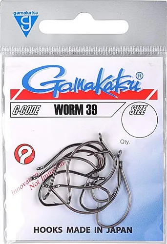 Gamakatsu Hook Worm 39 in schwarz von Gamakatsu