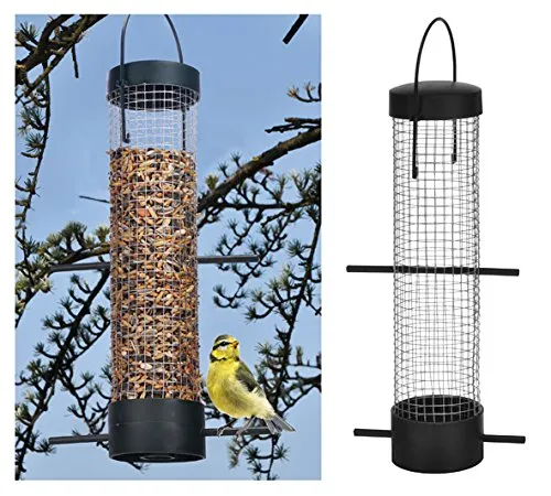 N/V Vogelfutterstation - Futterstationen für Wildvögel, aus robustem Kunststoff mit optimaler Größe für die Fütterung von Wildvögeln, Durchmesser 6,2 cm und Höhe 28 cm.