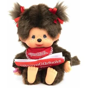 SEKIGUCHI Monchhichi Plüschfigur Mädchen mit Fotoalbum 20cm - Beliebte Monchhichi Plüschfigur, 20 cm groß, mit weichem Fell und Nuckel. Ideal für Kinder ab 24 Monaten und Sammler, verzaubert seit über 40 Jahren!