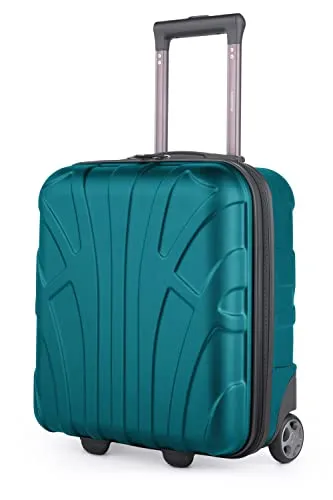 suitline - Kleiner Koffer 45x36x20 cm, Easyjet Freigepäck Handgepäck Trolley, leicht und stabil mit 30 Litern Volumen in Aquagrün