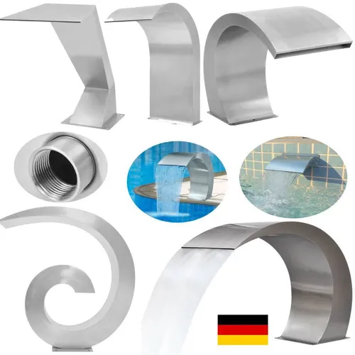 vidaXL Schwalldusche Edelstahl – Pool Wasserschwall für entspannende Wasserfälle