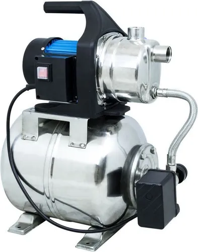 Güde 94637 HWW 1000E Hauswasserwerk - Wasserpumpen, kraftvoller 1000 W Motor mit 3500 l/h Fördermenge und 44 m Förderhöhe, ideal für die automatische Wasserversorgung im Garten.