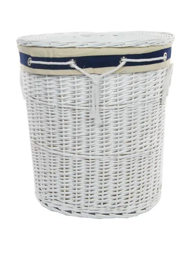 Wäschekorb Wäschetruhe weide marine Deckel Griff Bezug 55x42 h.62 96L